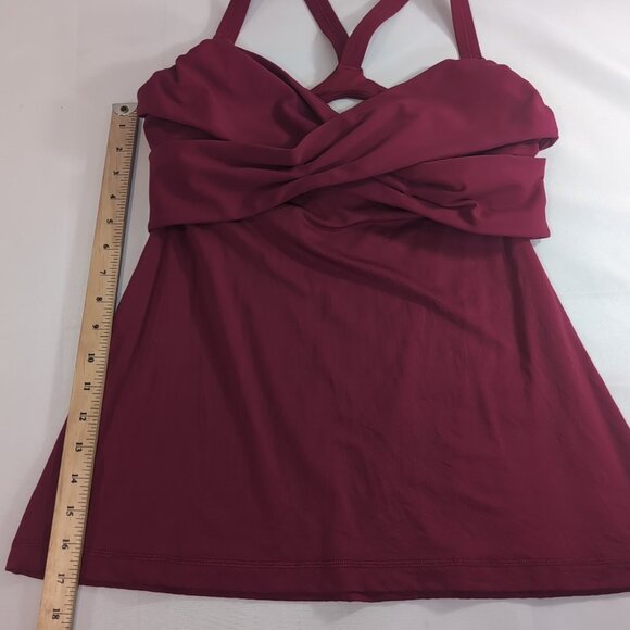 Lululemon Wrap it Up Tank Top Shirt Red V-Neck Wrap Cross Front Cranberry 12 - Picture 6 of 15